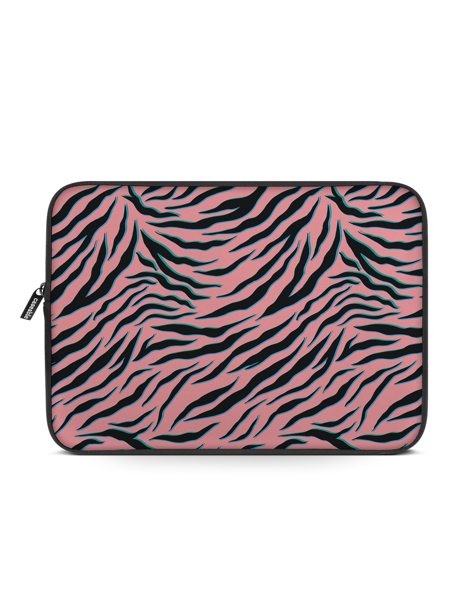 Pink Zebra Laptop Case 16 inch: Front View