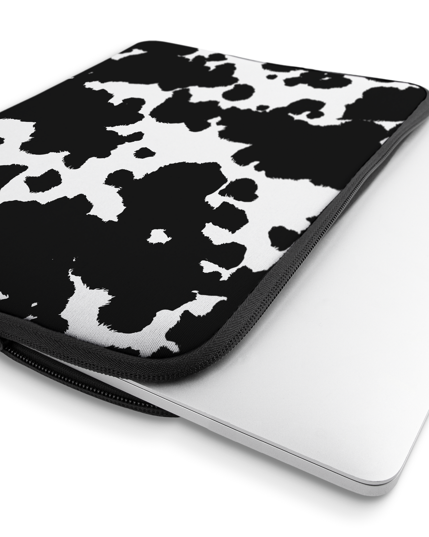 Cow Print Laptop Case 16 inch with device inside