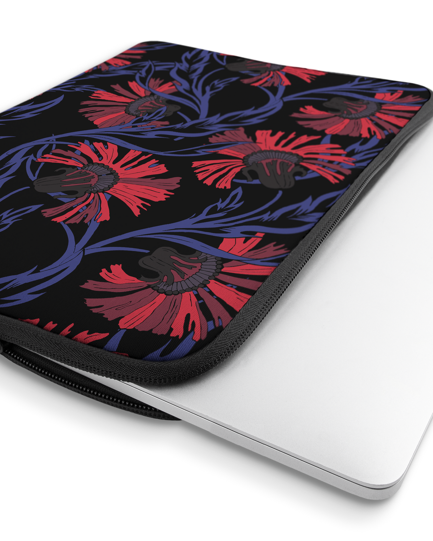 Midnight Floral Laptop Case 16 inch with device inside