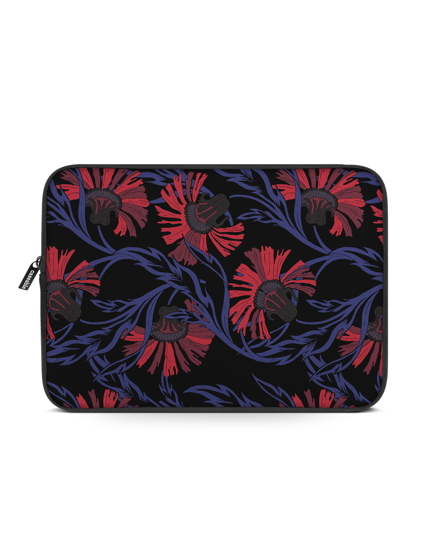 Midnight Floral Laptop Case 16 inch: Front View