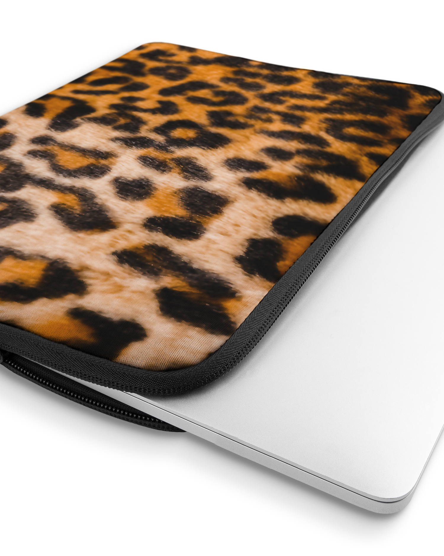 Leopard Pattern Laptop Case 16 inch with device inside