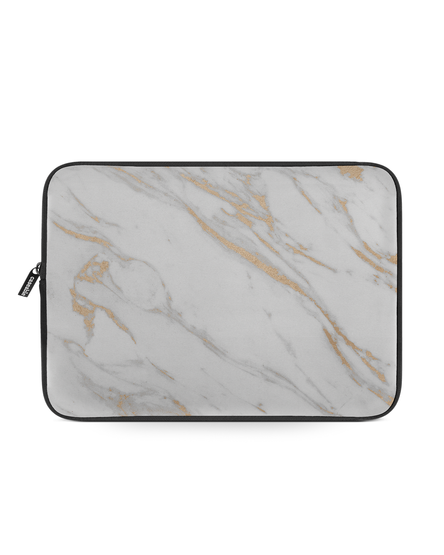 Gold Marble Elegance Laptop Case 13-14 inch: Front View
