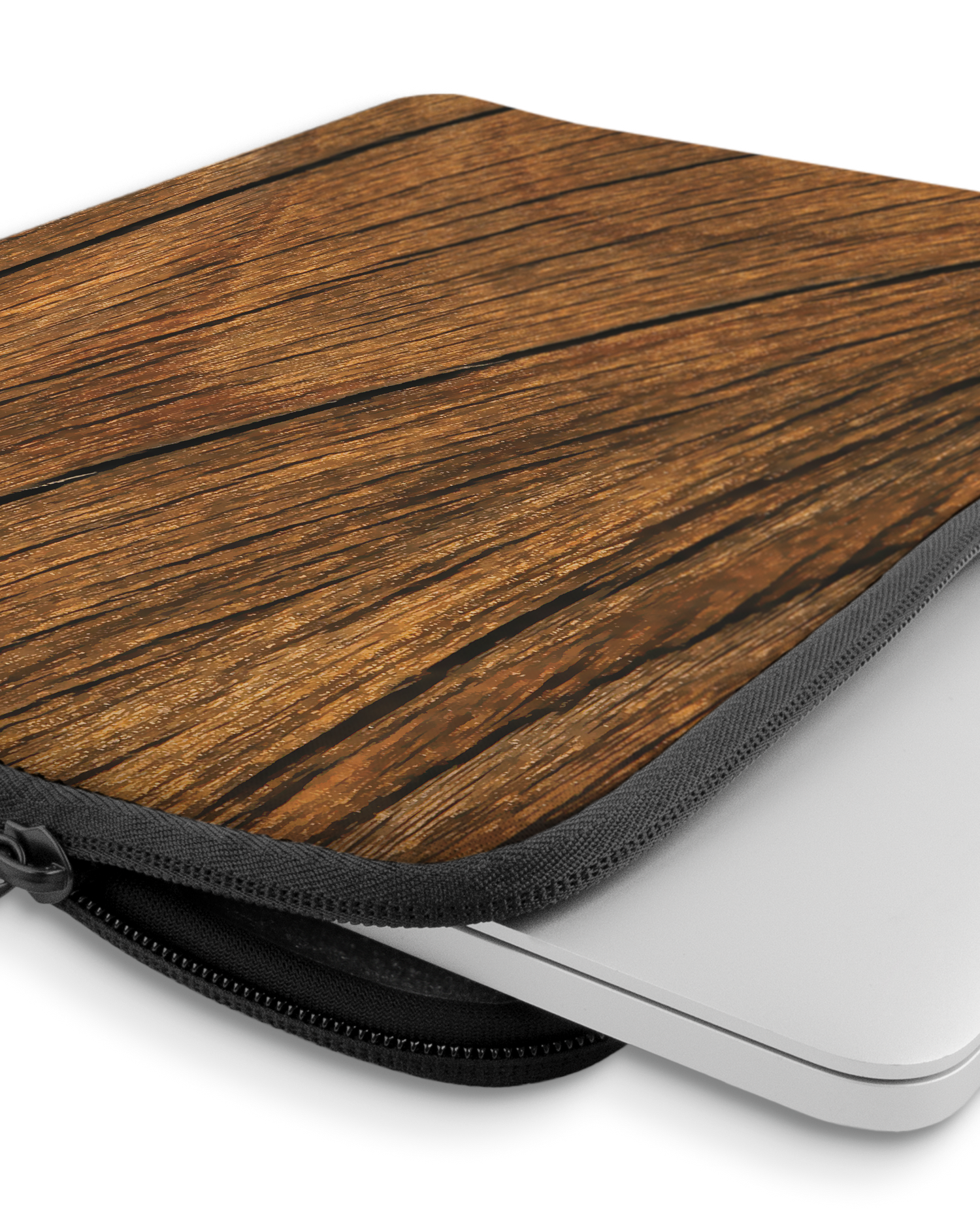 Wood Laptop Case 13-14 inch with device inside