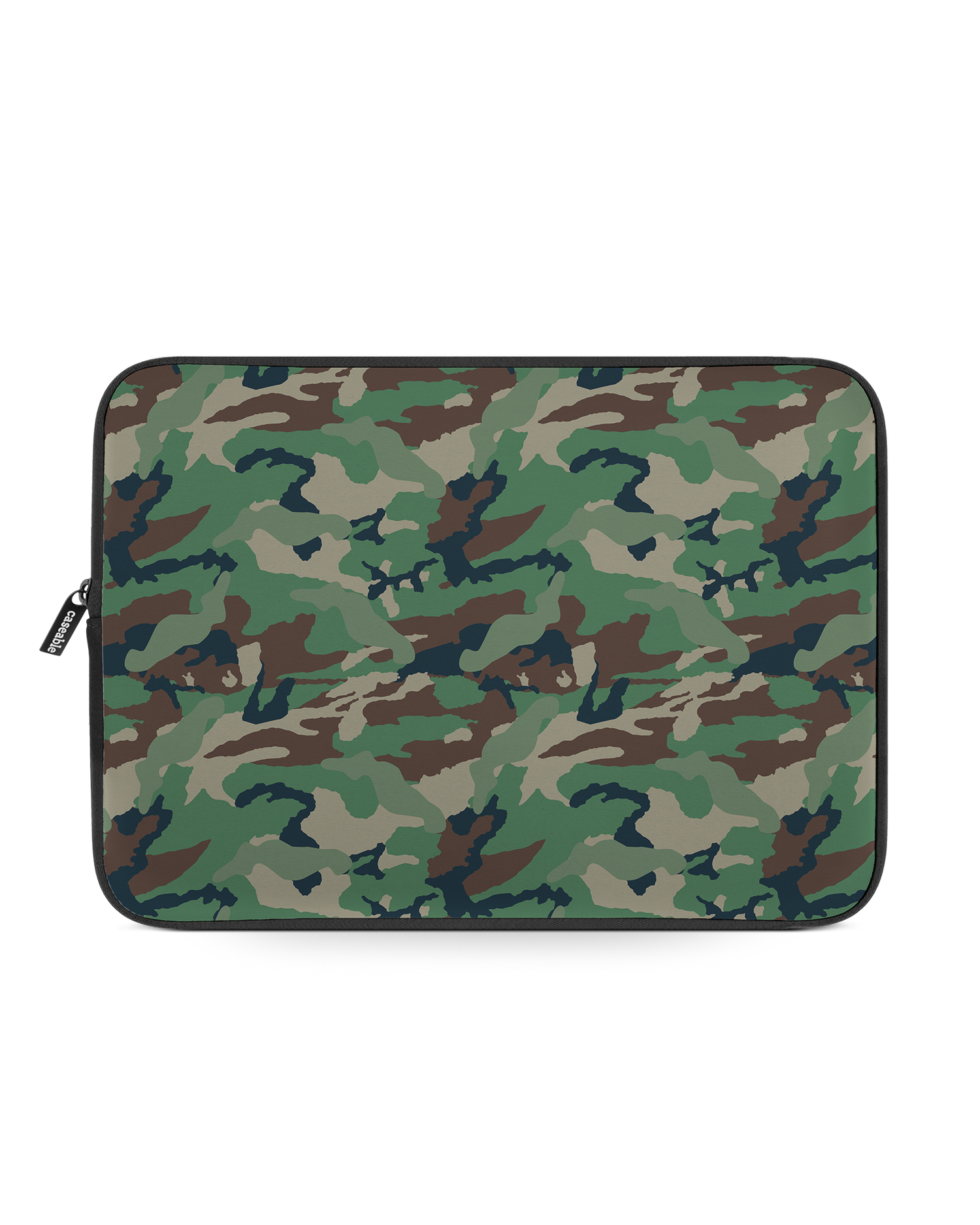 Green and Brown Camo Laptop Case 13-14 inch: Front View