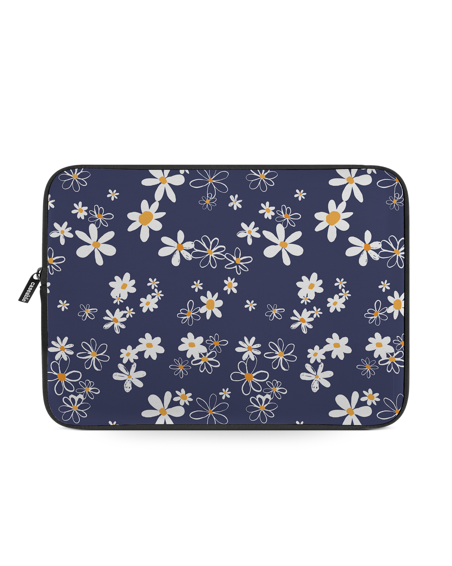 Navy Daisies Laptop Case 13-14 inch: Front View