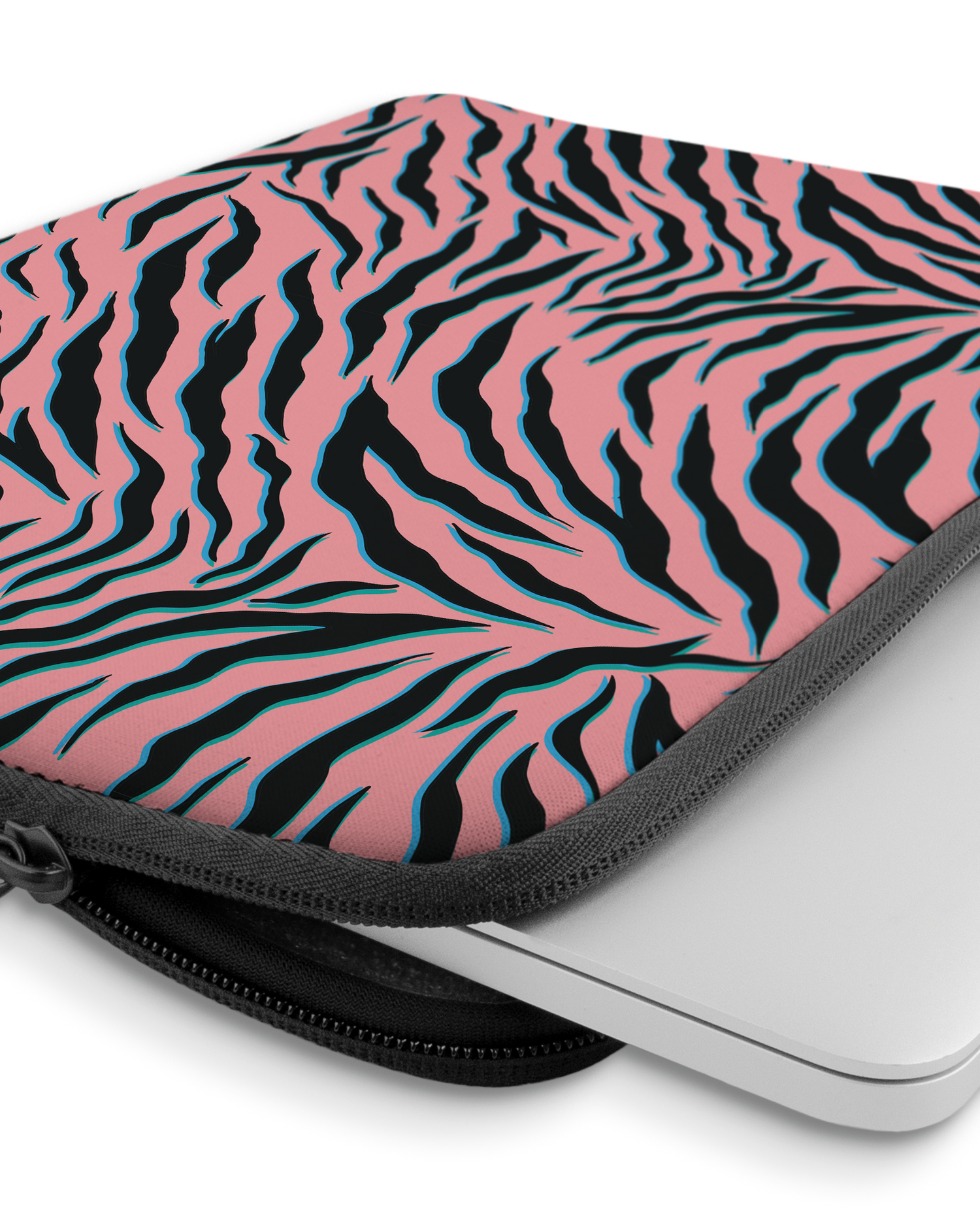 Pink Zebra Laptop Case 13-14 inch with device inside