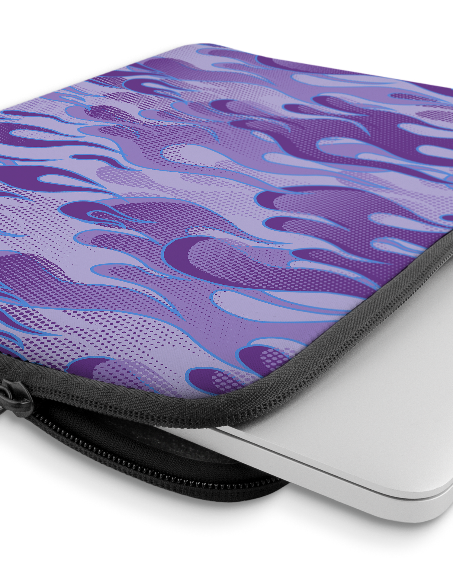 Purple Flames Laptop Case 13-14 inch with device inside
