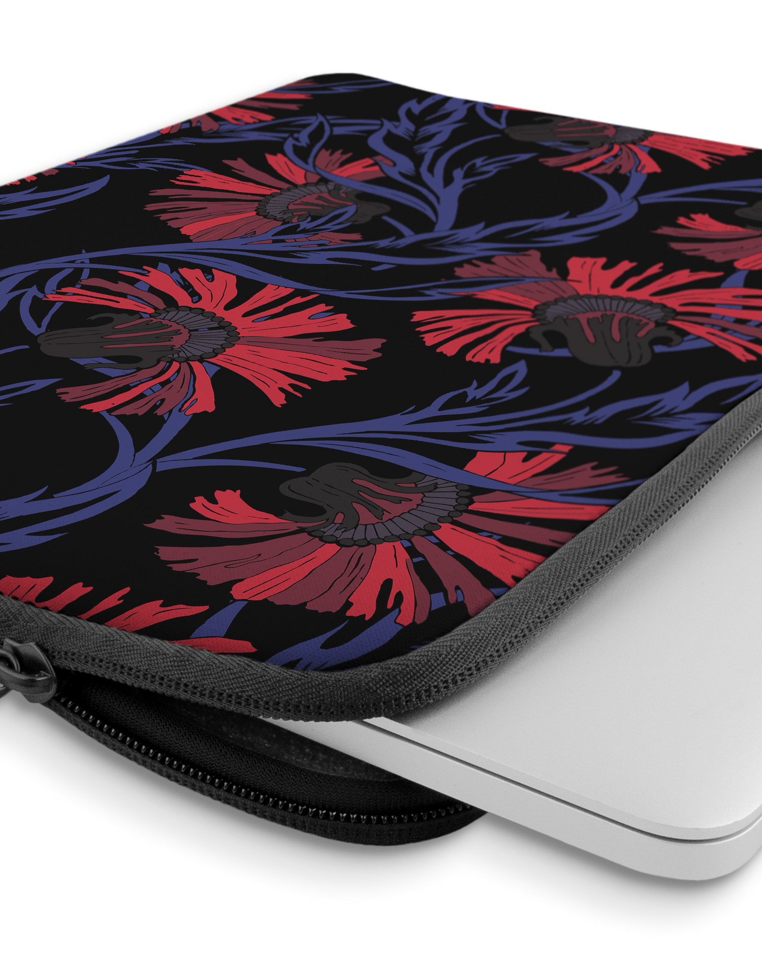 Midnight Floral Laptop Case 13-14 inch with device inside