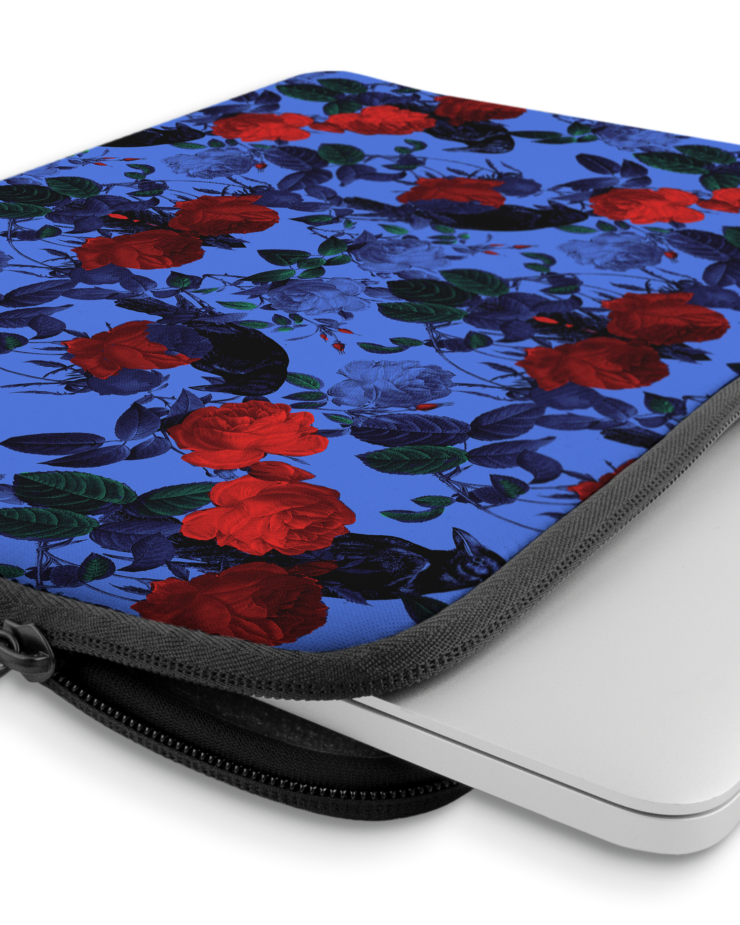 Roses And Ravens Laptop Case 13-14 inch with device inside