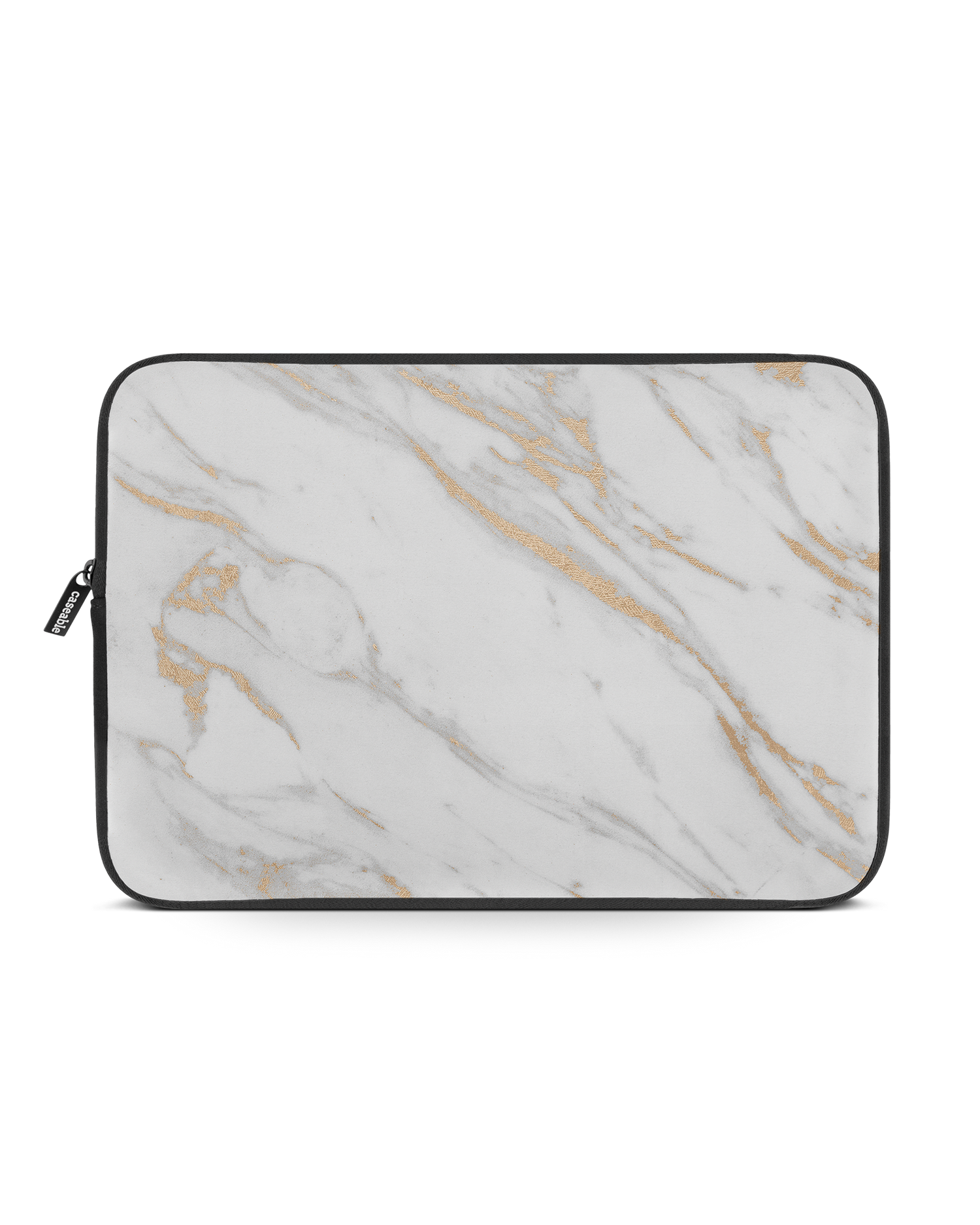 Gold Marble Elegance Laptop Case 15-16 inch: Front View