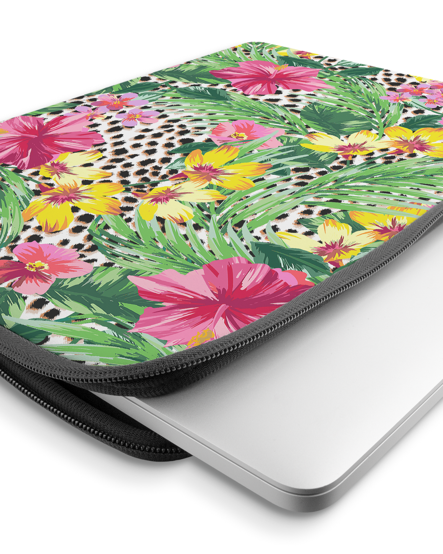 Tropical Cheetah Laptop Case 15-16 inch with device inside