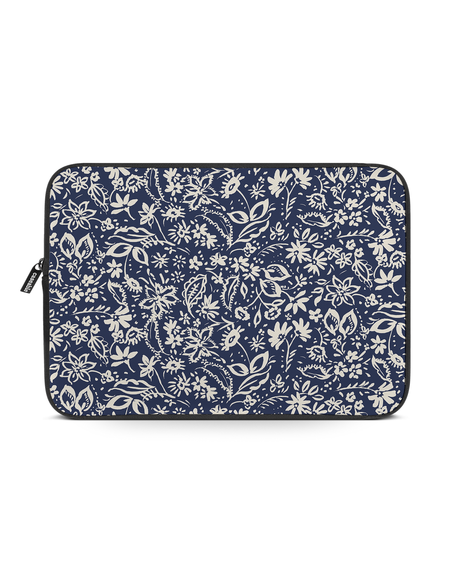 Ditsy Blue Paisley Laptop Case 15-16 inch: Front View