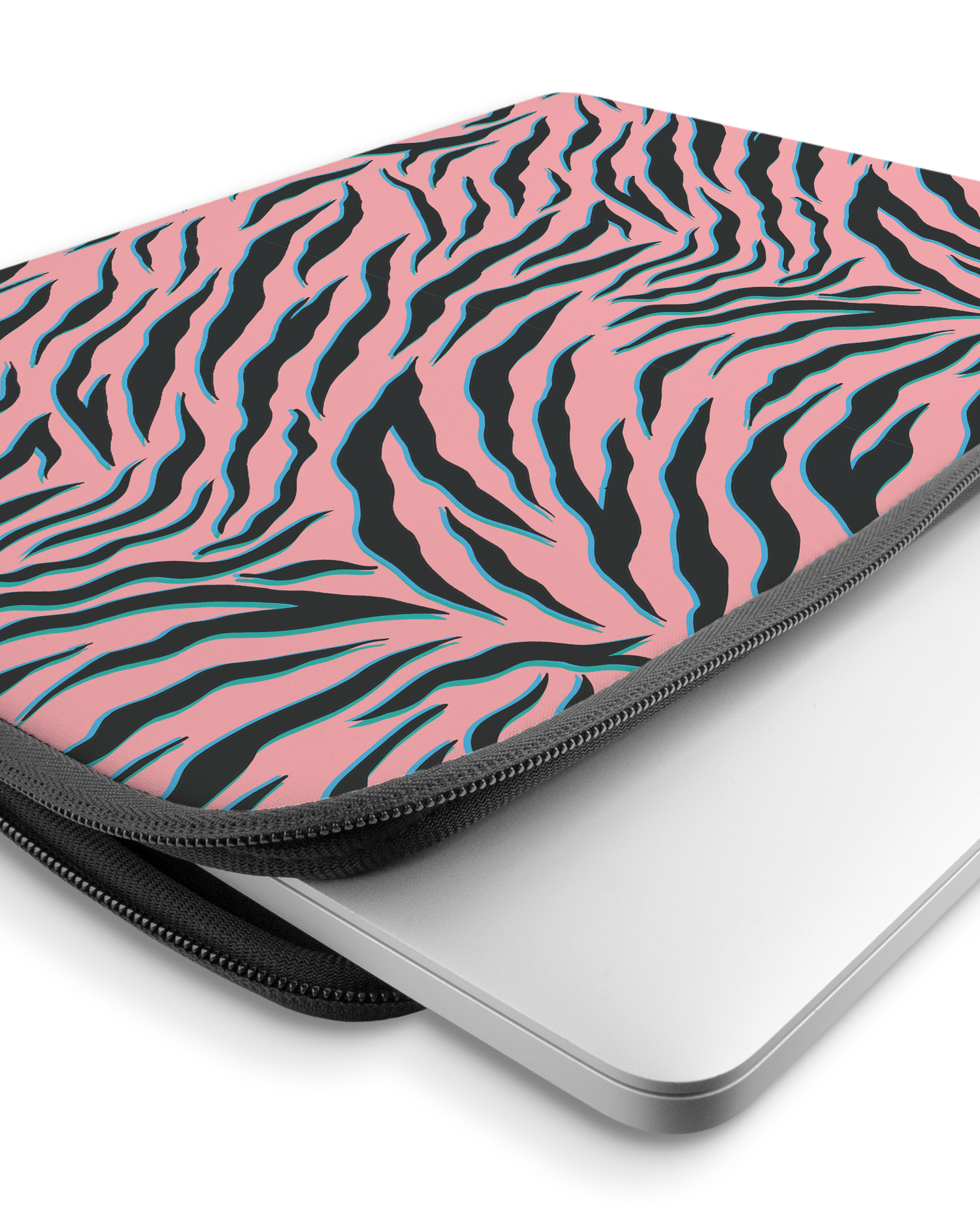 Pink Zebra Laptop Case 15-16 inch with device inside