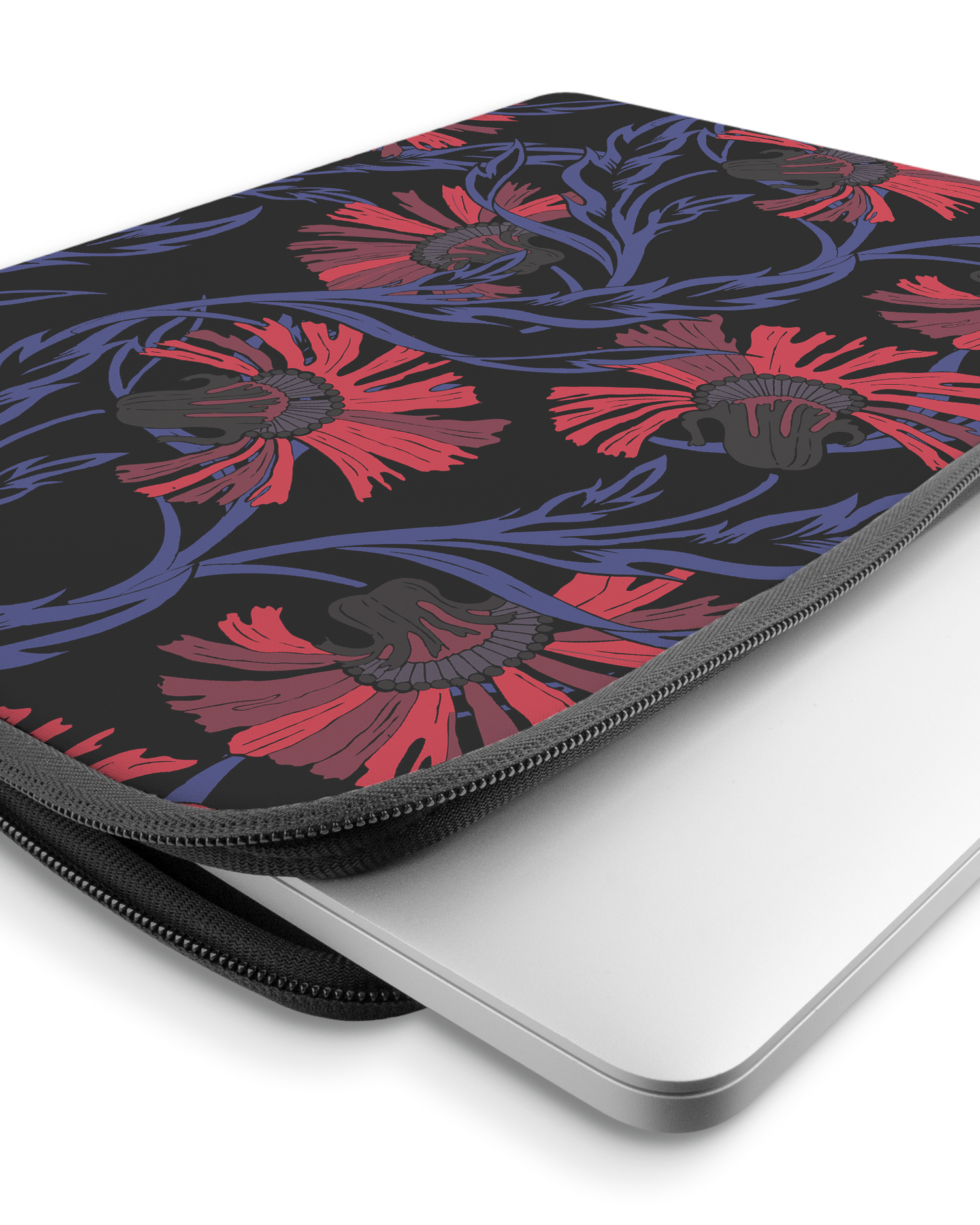 Midnight Floral Laptop Case 15-16 inch with device inside