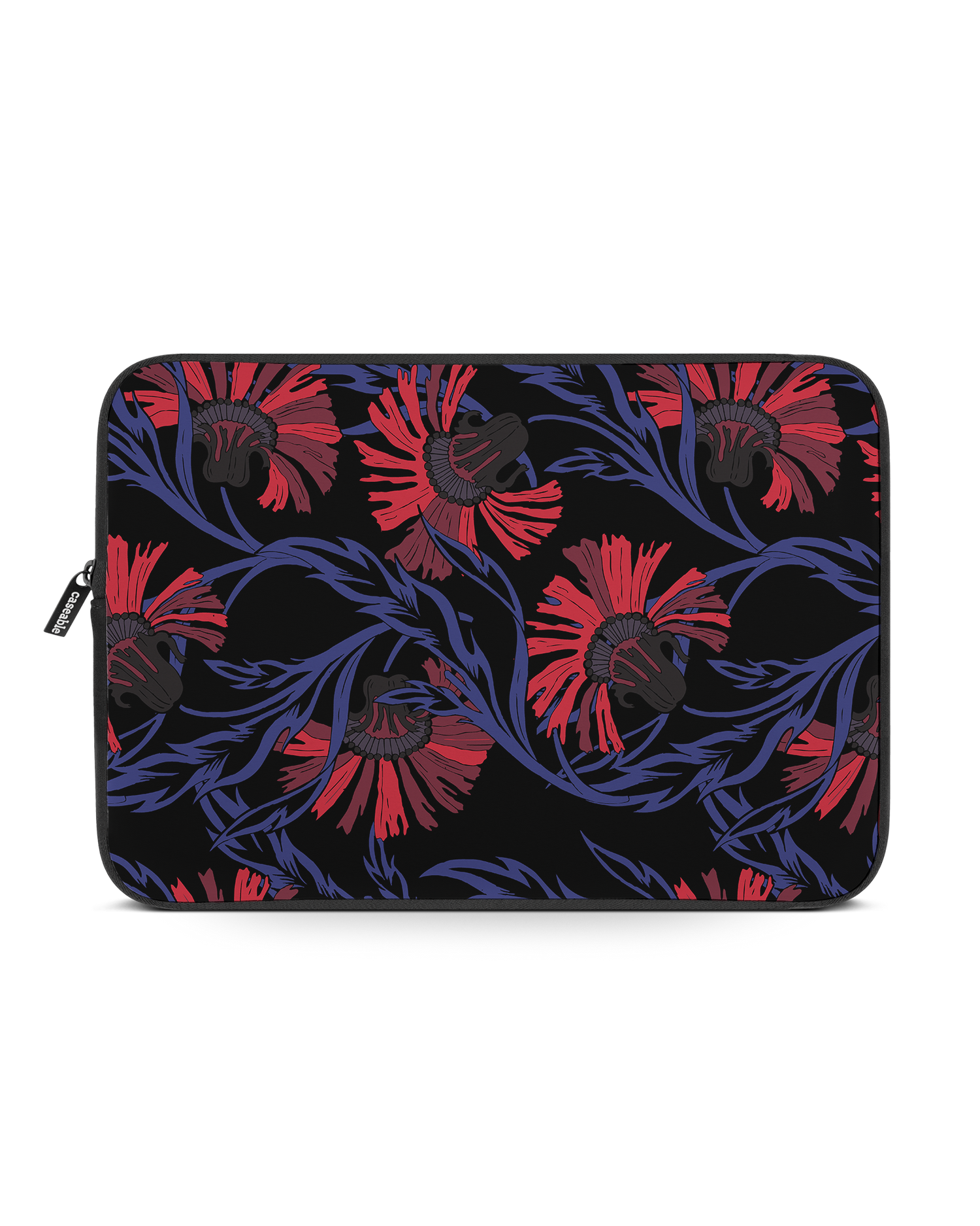 Midnight Floral Laptop Case 15-16 inch: Front View