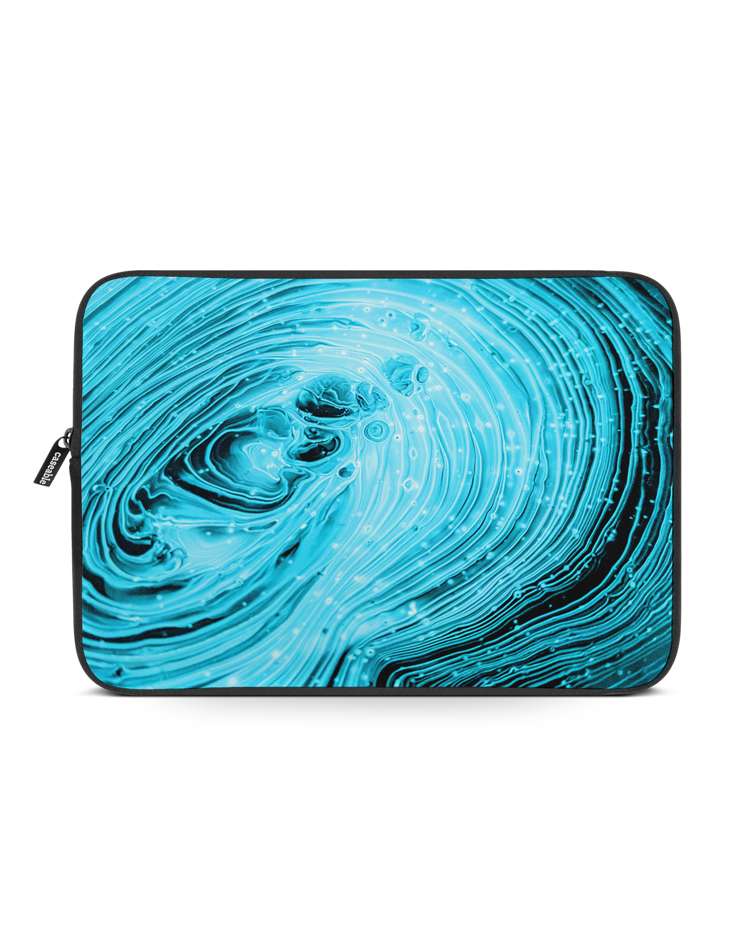 Turquoise Ripples Laptop Case 15-16 inch: Front View