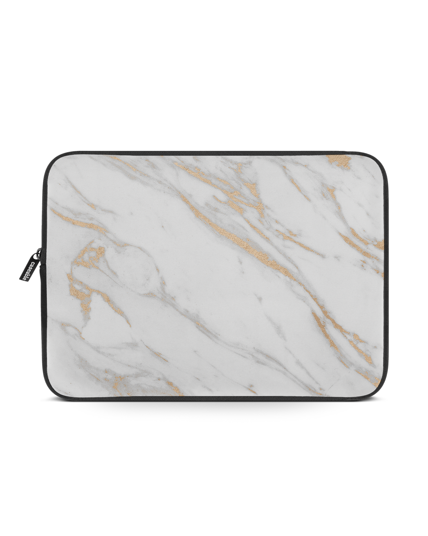 Gold Marble Elegance Laptop Case 14-15 inch: Front View