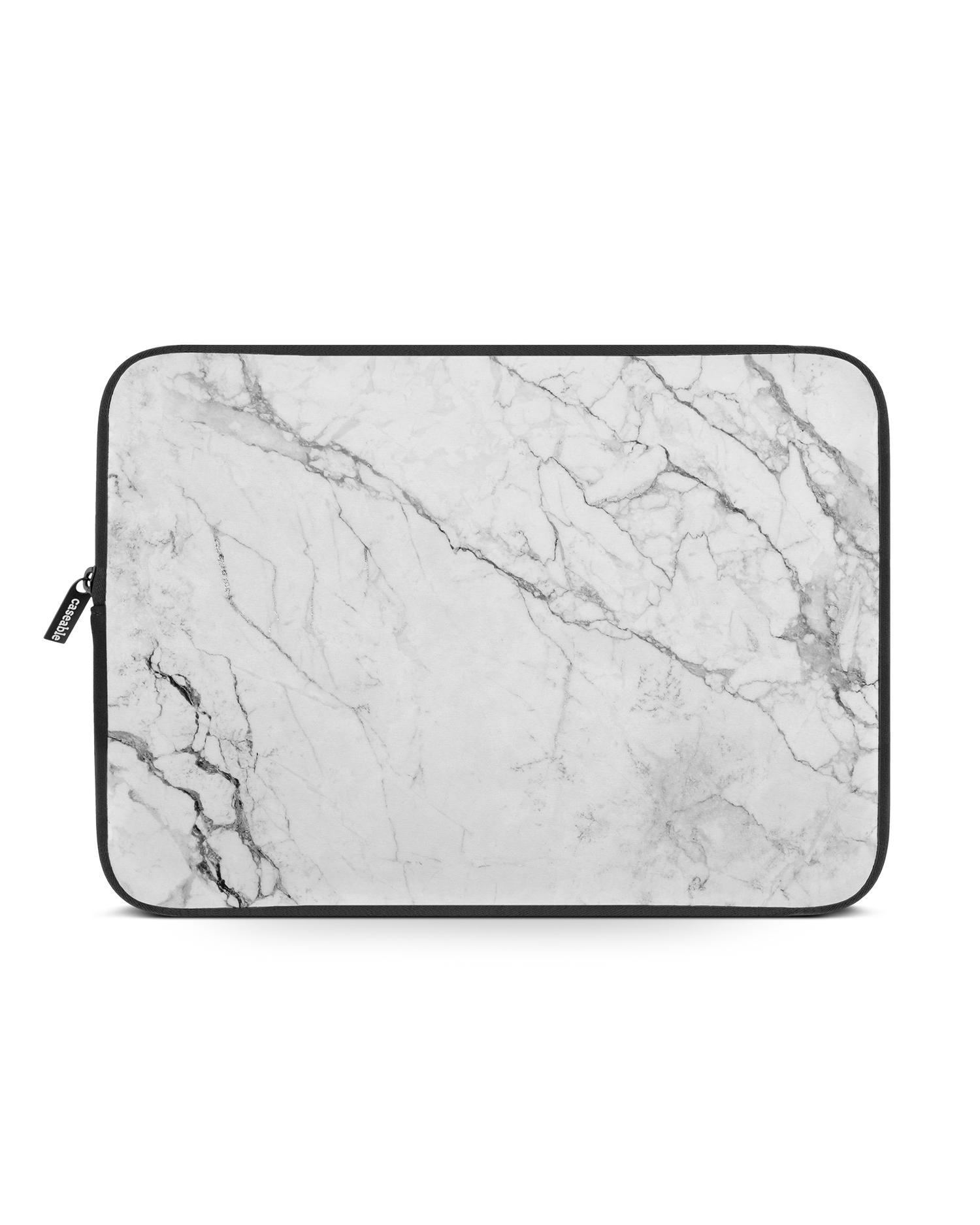 White Marble Laptop Case 14-15 inch: Front View