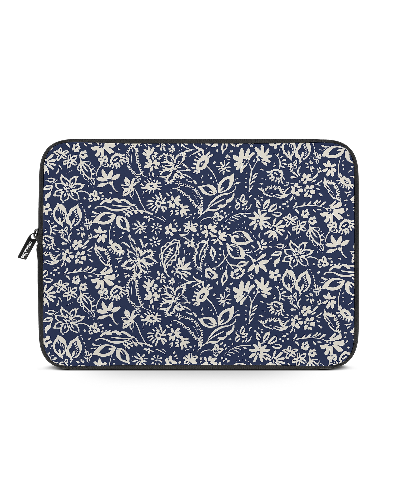 Ditsy Blue Paisley Laptop Case 14-15 inch: Front View