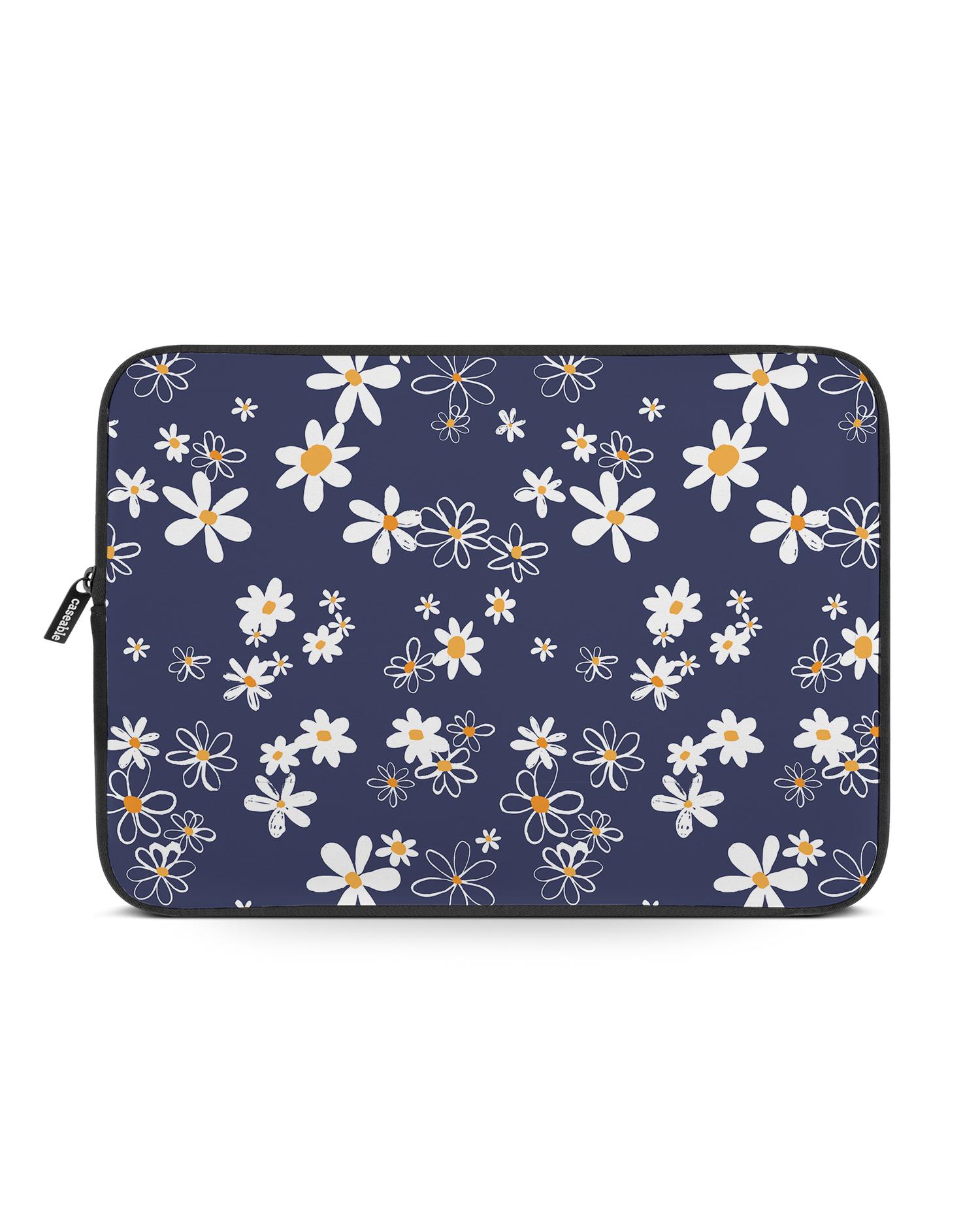 Navy Daisies Laptop Case 14-15 inch: Front View