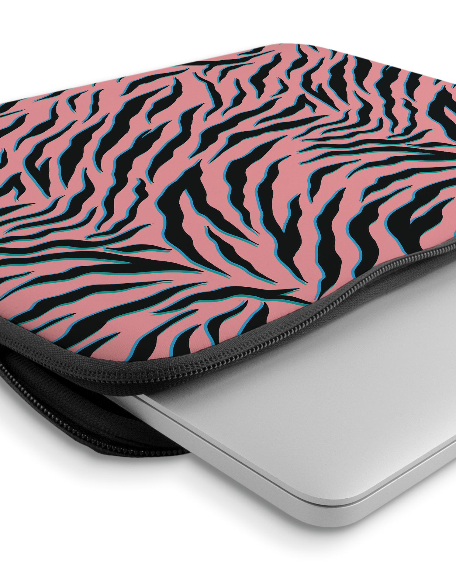 Pink Zebra Laptop Case 14-15 inch with device inside