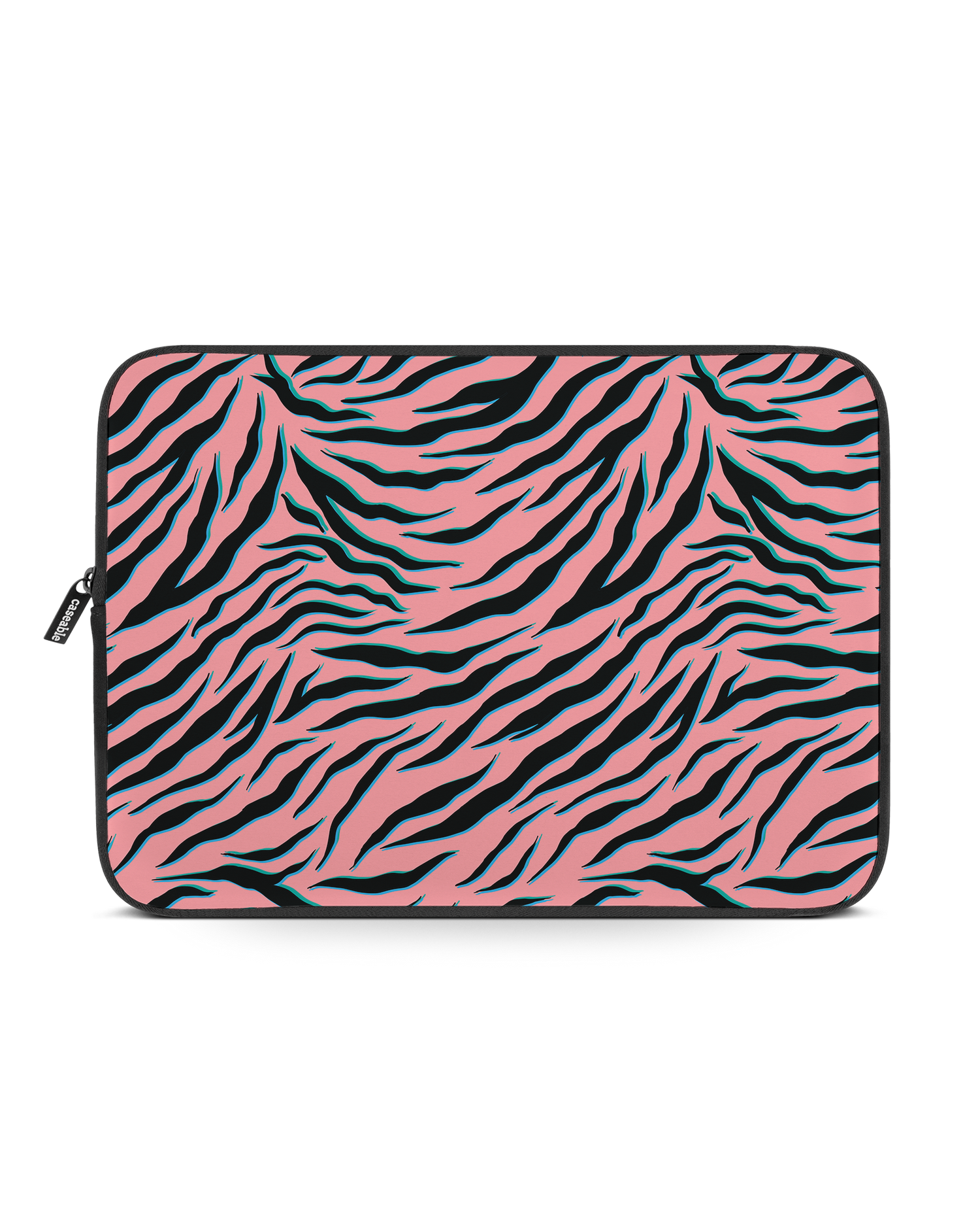 Pink Zebra Laptop Case 14-15 inch: Front View