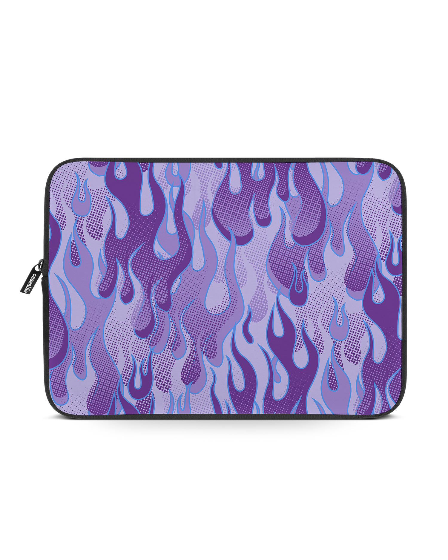 Purple Flames Laptop Case 14-15 inch: Front View