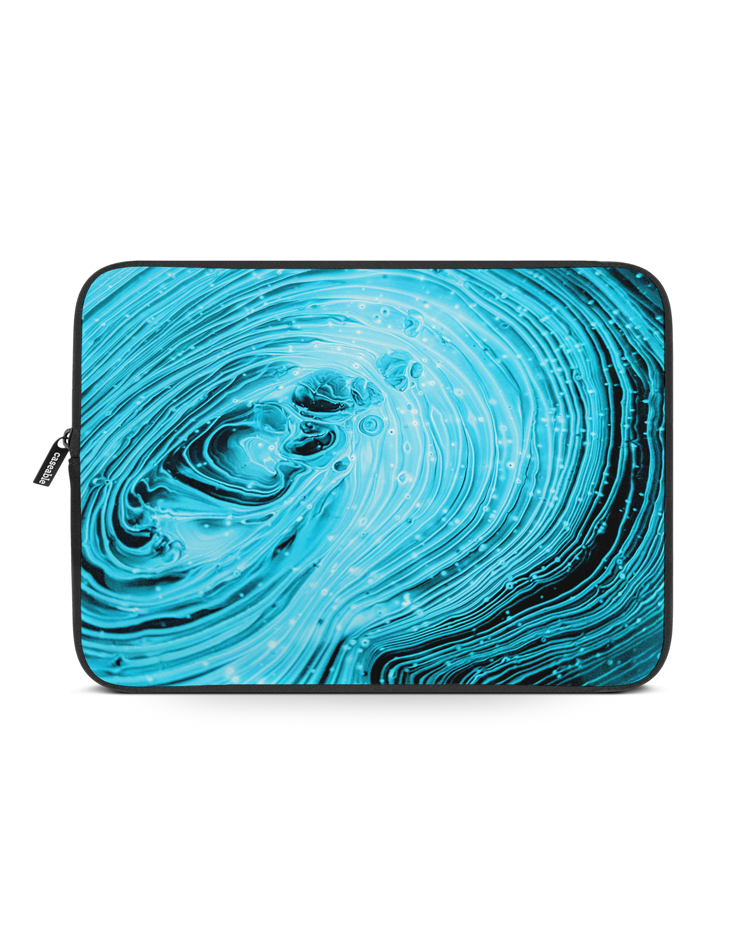 Turquoise Ripples Laptop Case 14-15 inch: Front View
