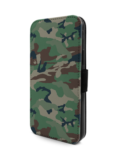 Green and Brown Camo Wallet Phone Case Apple iPhone 12, Apple iPhone 12 Pro