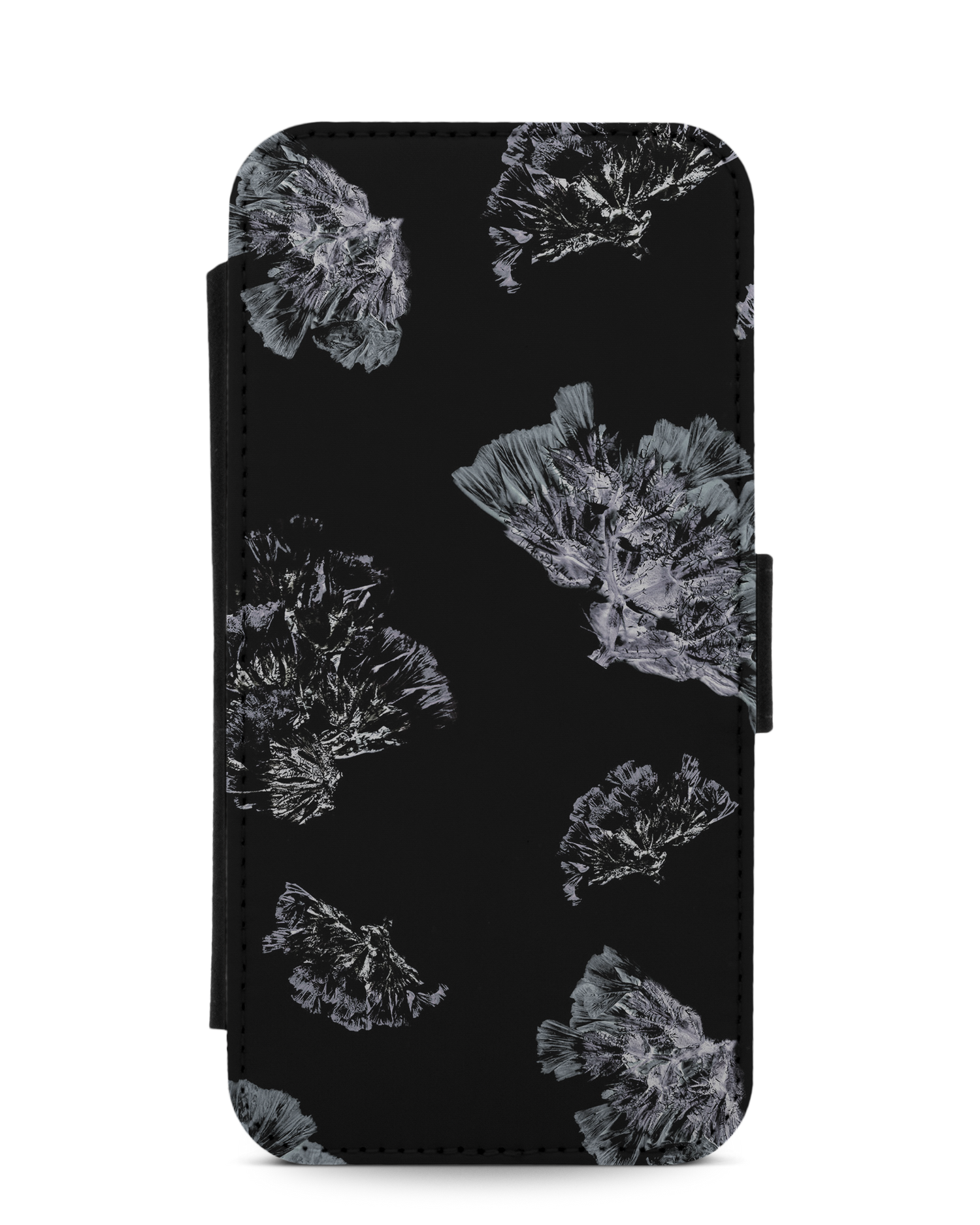 Silver Petals Wallet Phone Case Apple iPhone 12, Apple iPhone 12 Pro: Front View