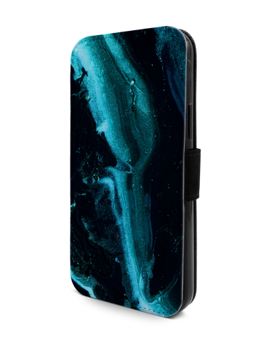 Deep Turquoise Sparkle Wallet Phone Case Apple iPhone 12, Apple iPhone 12 Pro