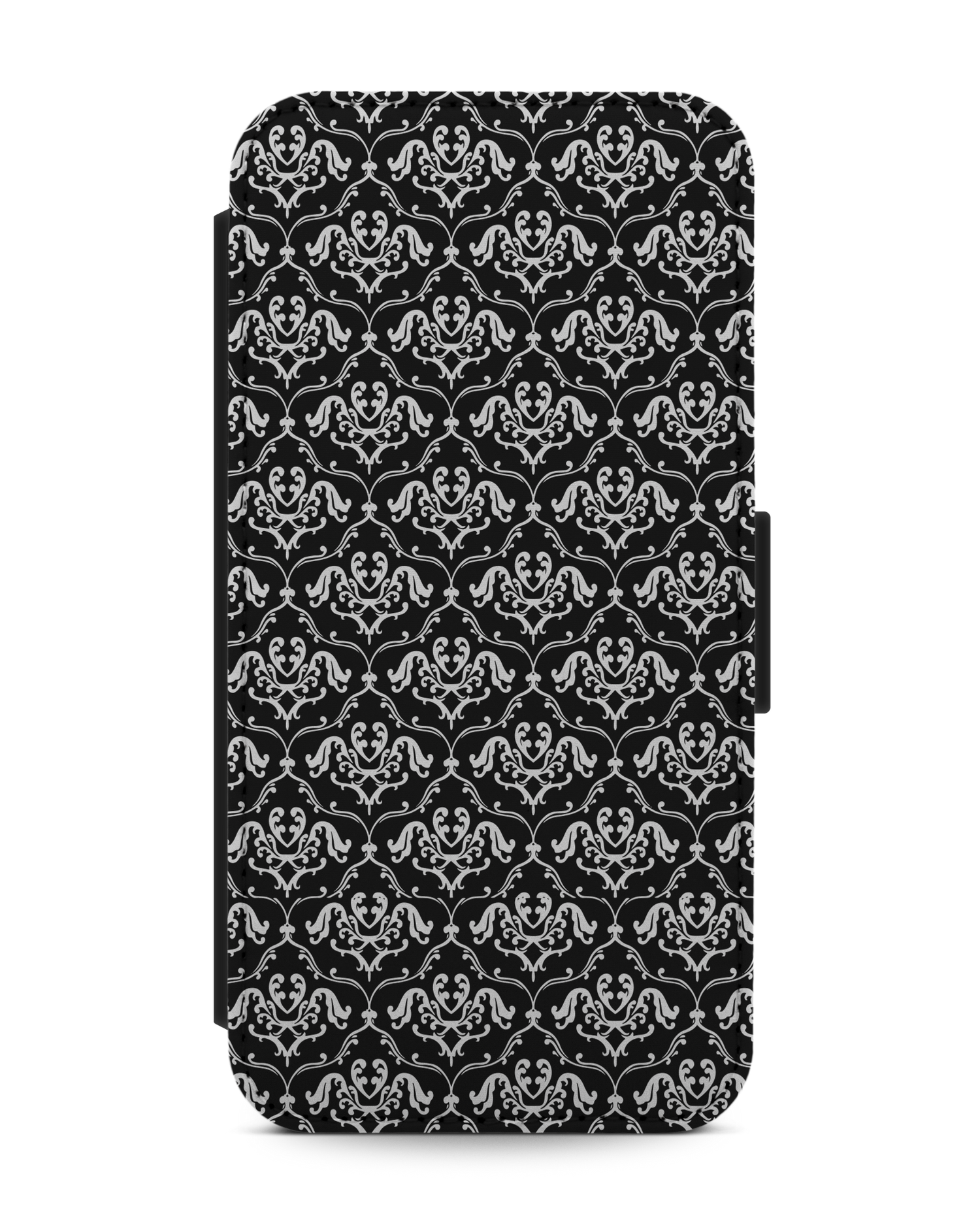 Black French Lillies Wallet Phone Case Apple iPhone 13 Pro: Front View