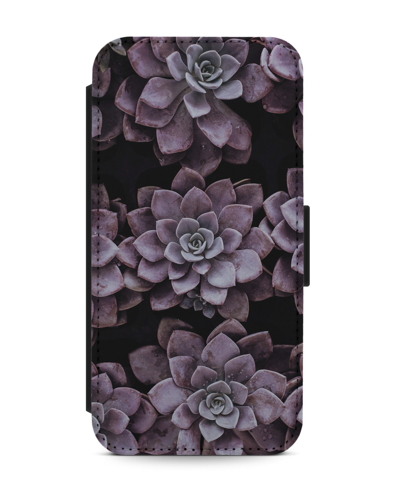 Purple Succulents Wallet Phone Case Apple iPhone 13 Pro: Front View