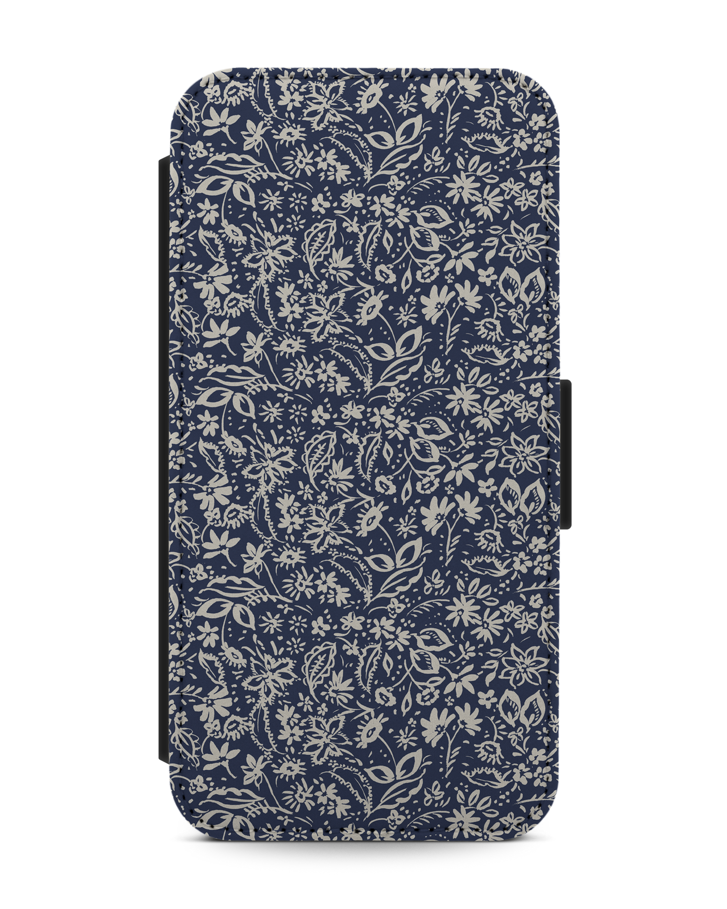 Ditsy Blue Paisley Wallet Phone Case Apple iPhone 13 Pro: Front View