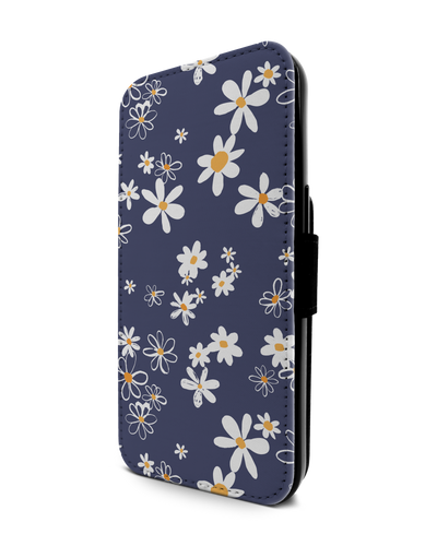 Navy Daisies Wallet Phone Case Apple iPhone 13 Pro
