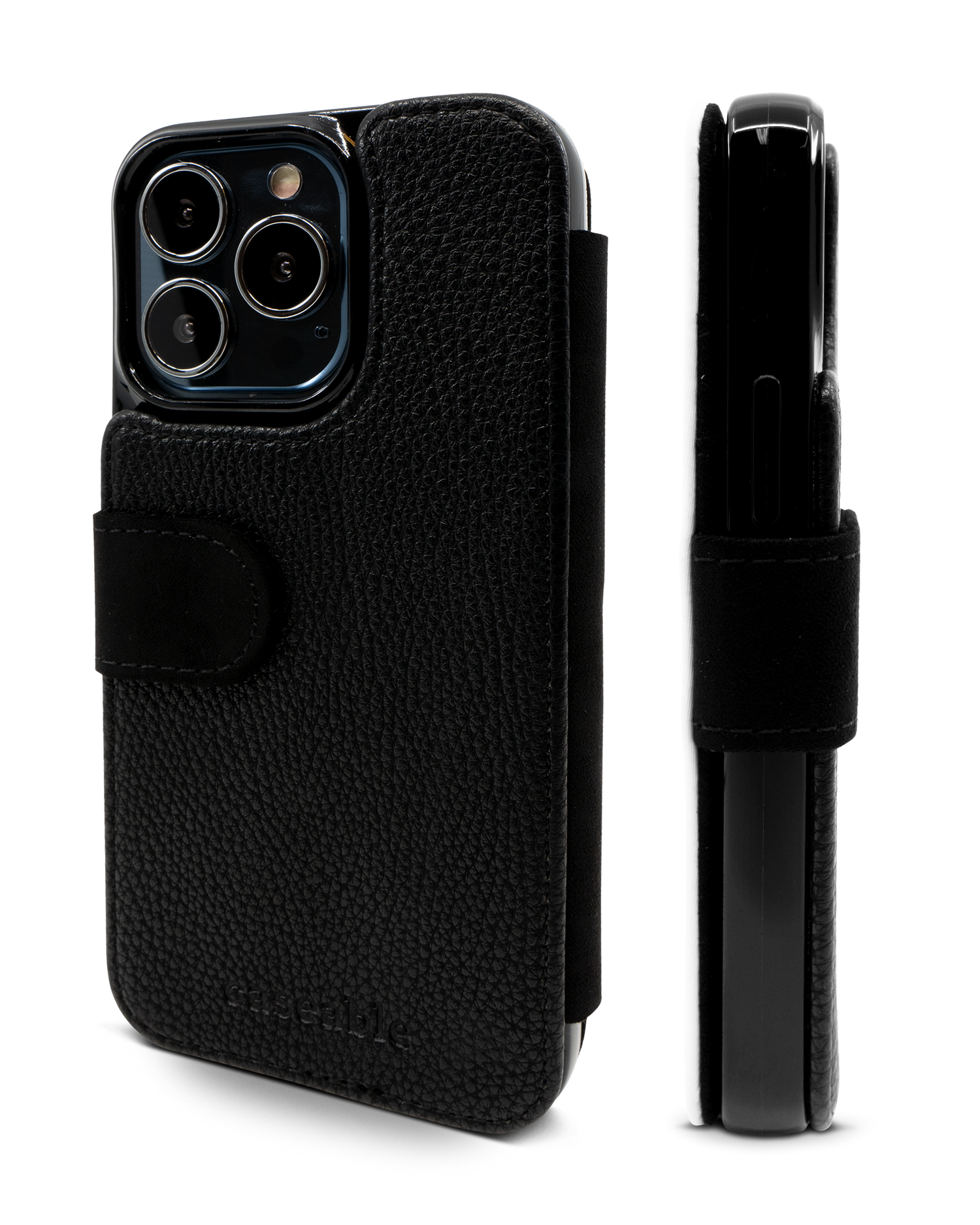 Leopard Peace Palms Wallet Phone Case Apple iPhone 13 Pro: Side View