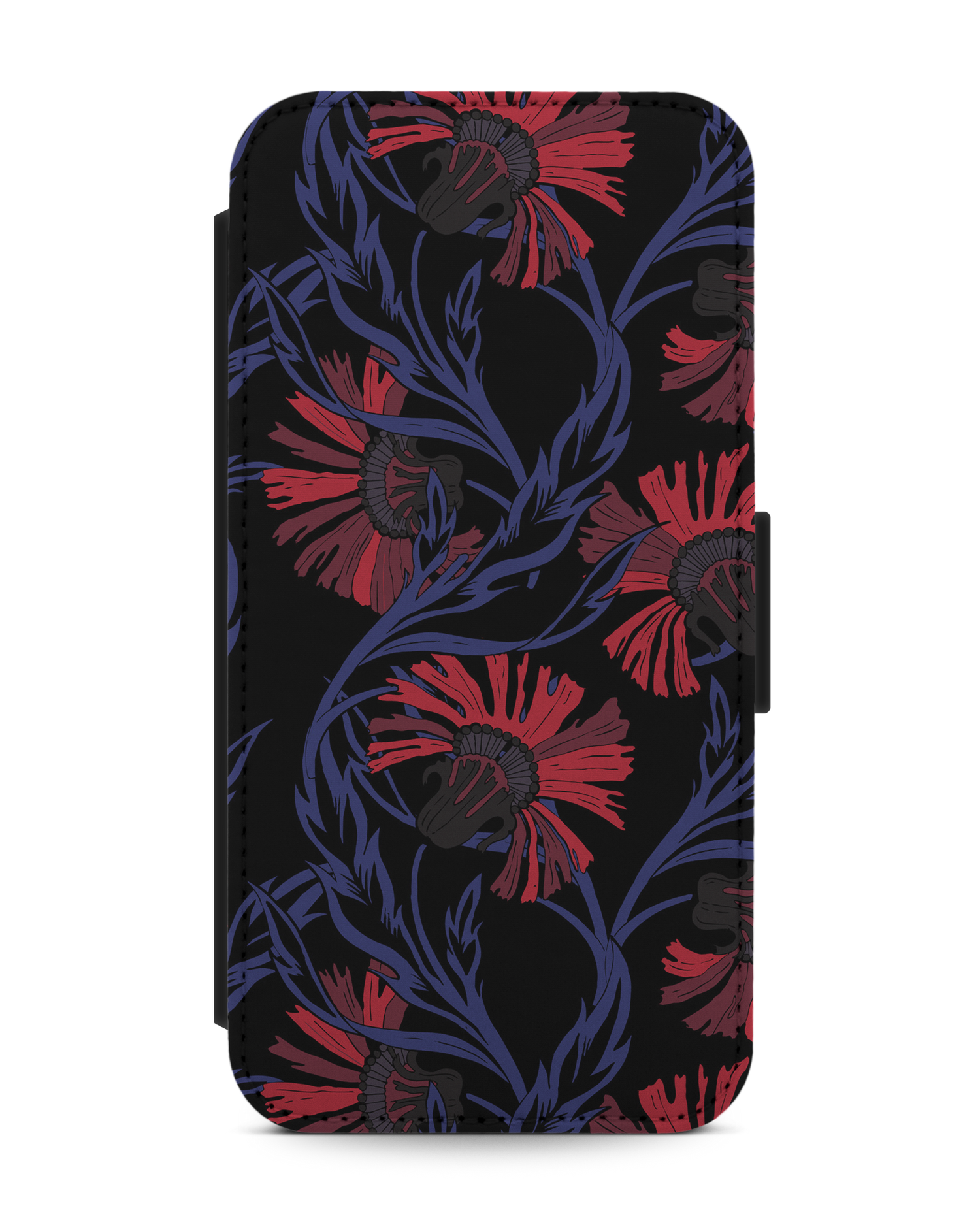 Midnight Floral Wallet Phone Case Apple iPhone 13 Pro: Front View