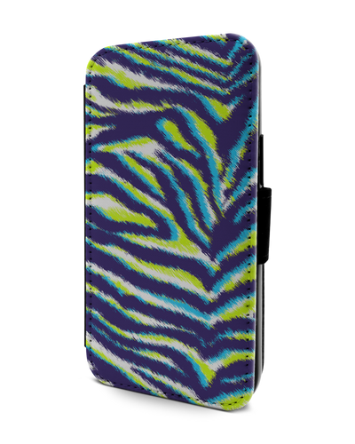 Neon Zebra Wallet Phone Case Apple iPhone 13 mini