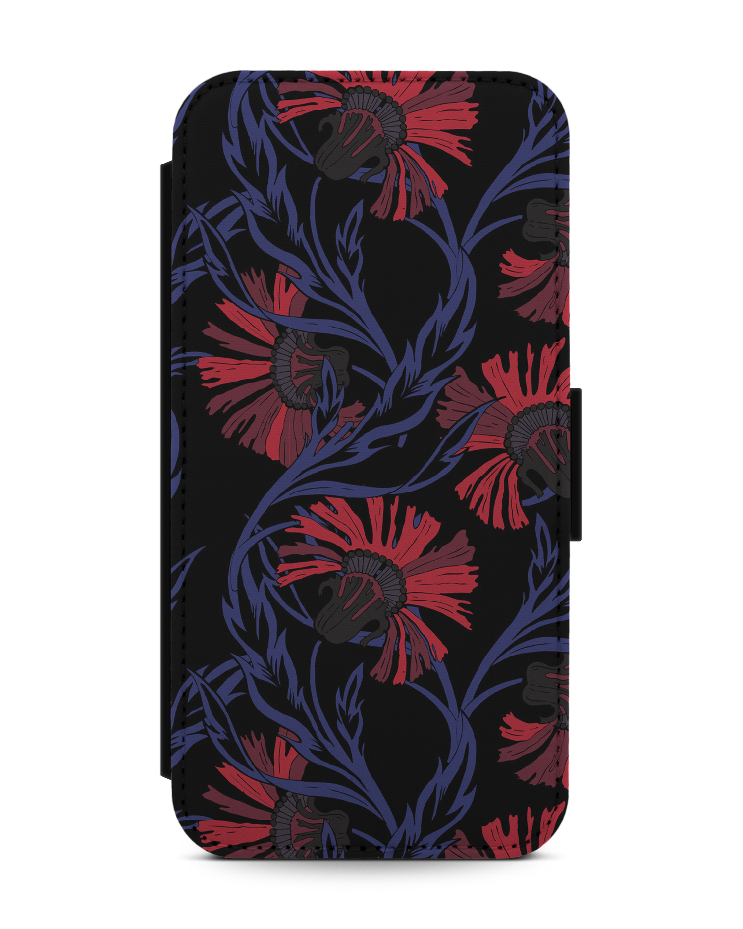 Midnight Floral Wallet Phone Case Apple iPhone 13 mini: Front View
