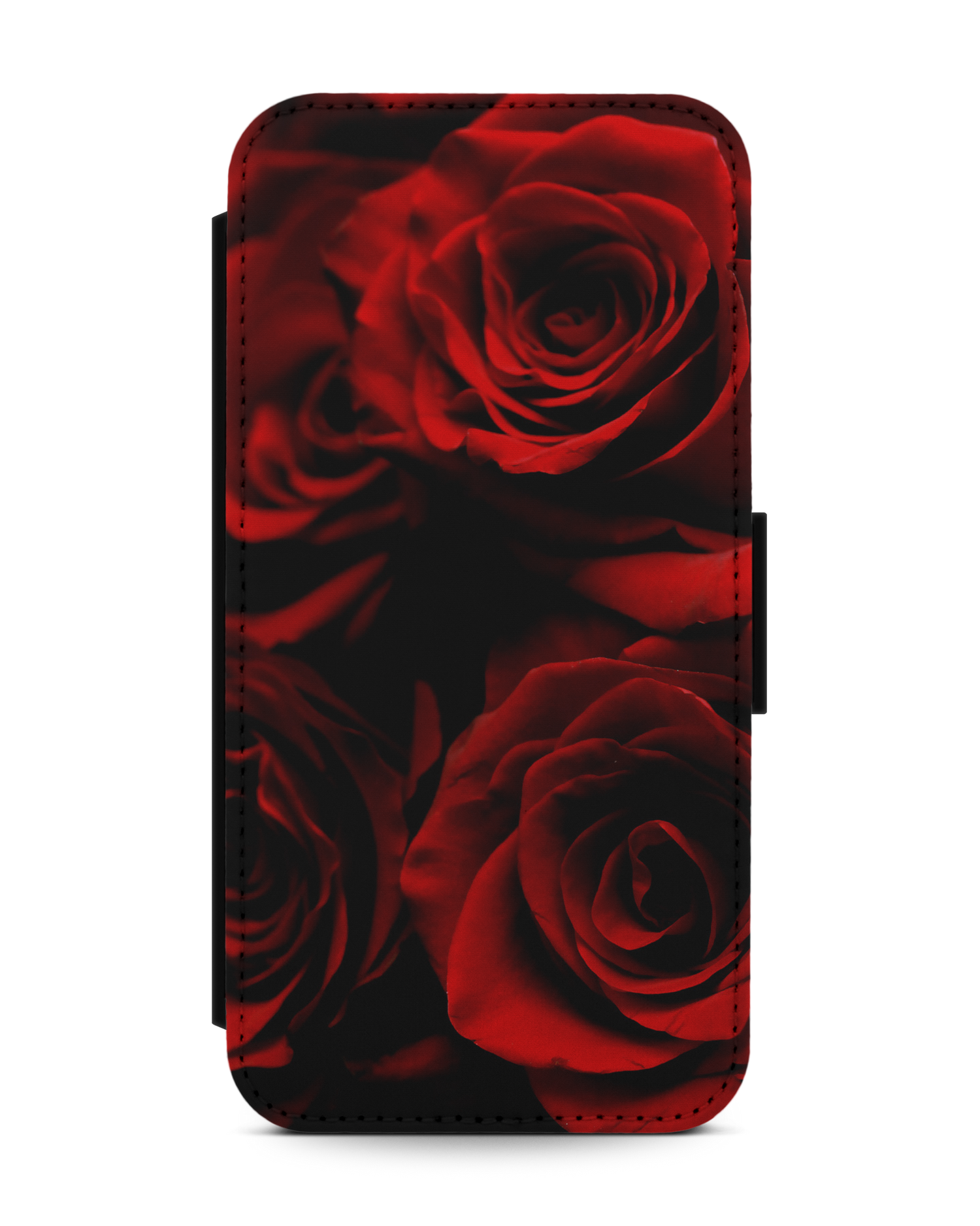 Red Roses Wallet Phone Case Apple iPhone 13 mini: Front View