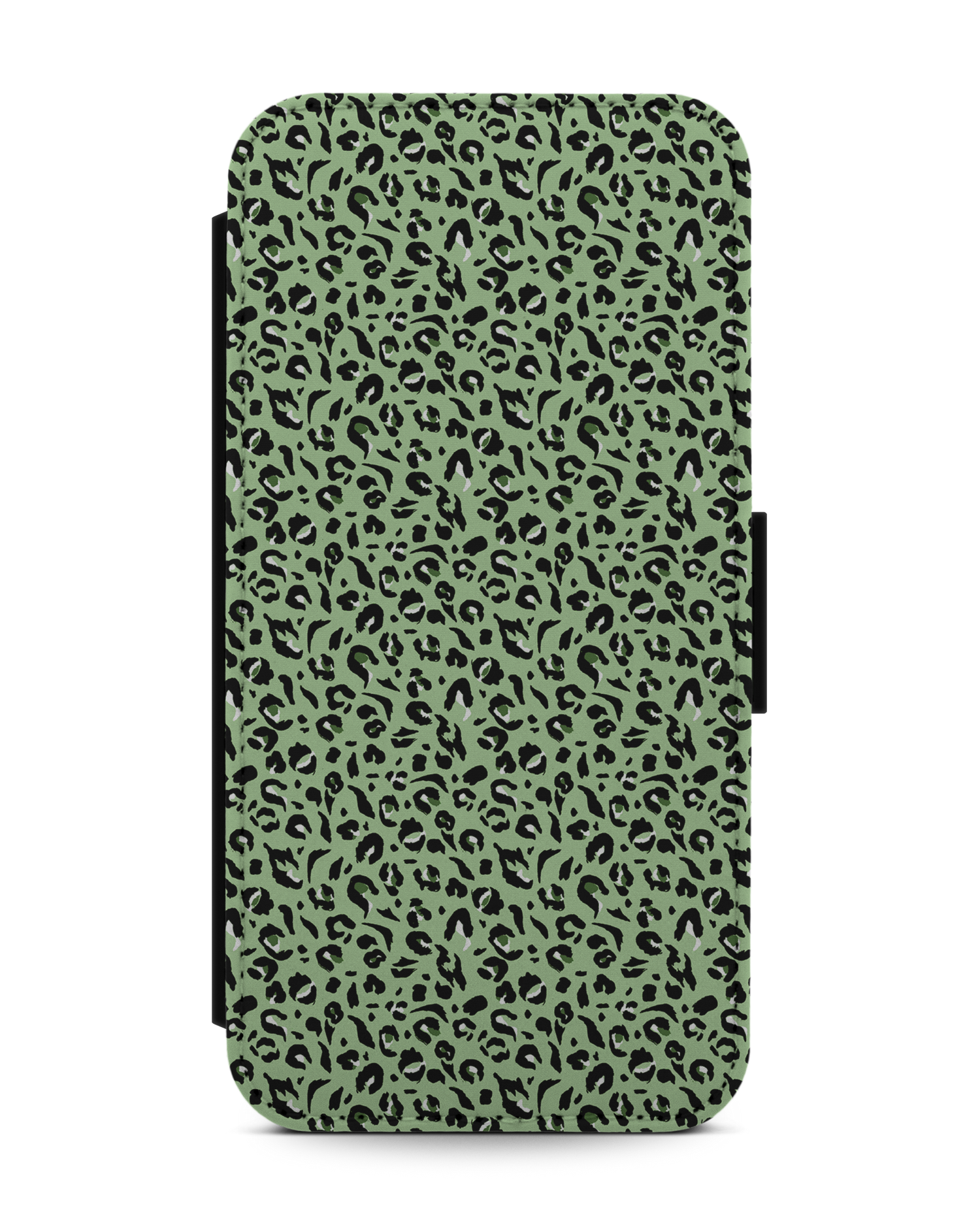 Mint Leopard Wallet Phone Case Apple iPhone 13 mini: Front View