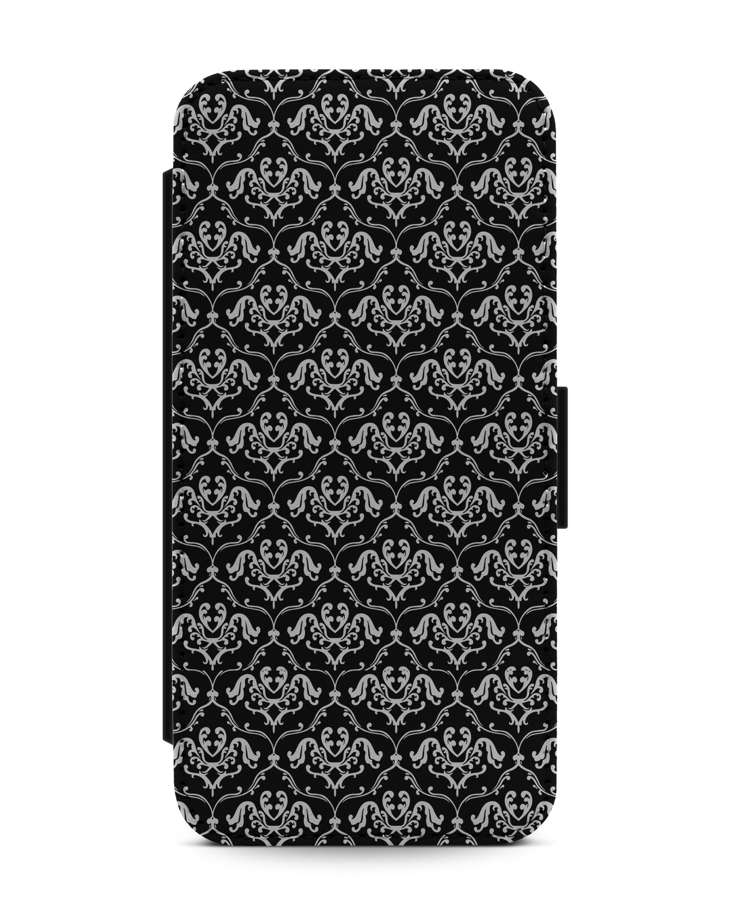 Black French Lillies Wallet Phone Case Apple iPhone 13 Pro Max: Front View