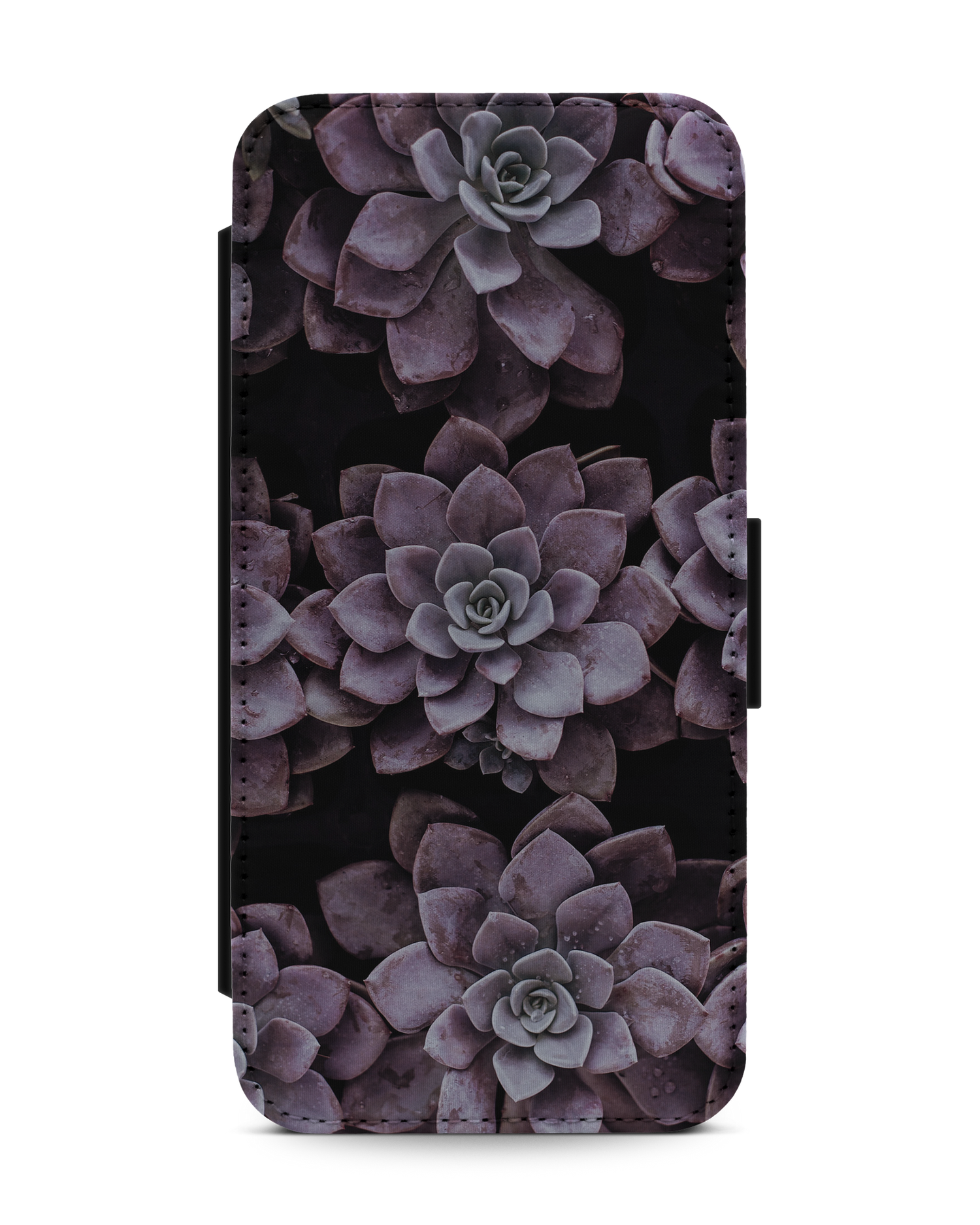 Purple Succulents Wallet Phone Case Apple iPhone 13 Pro Max: Front View