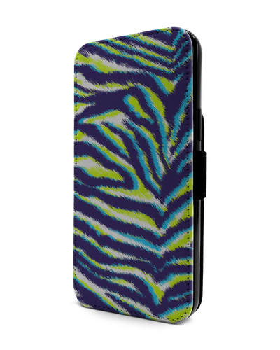 Neon Zebra Wallet Phone Case Apple iPhone 13 Pro Max