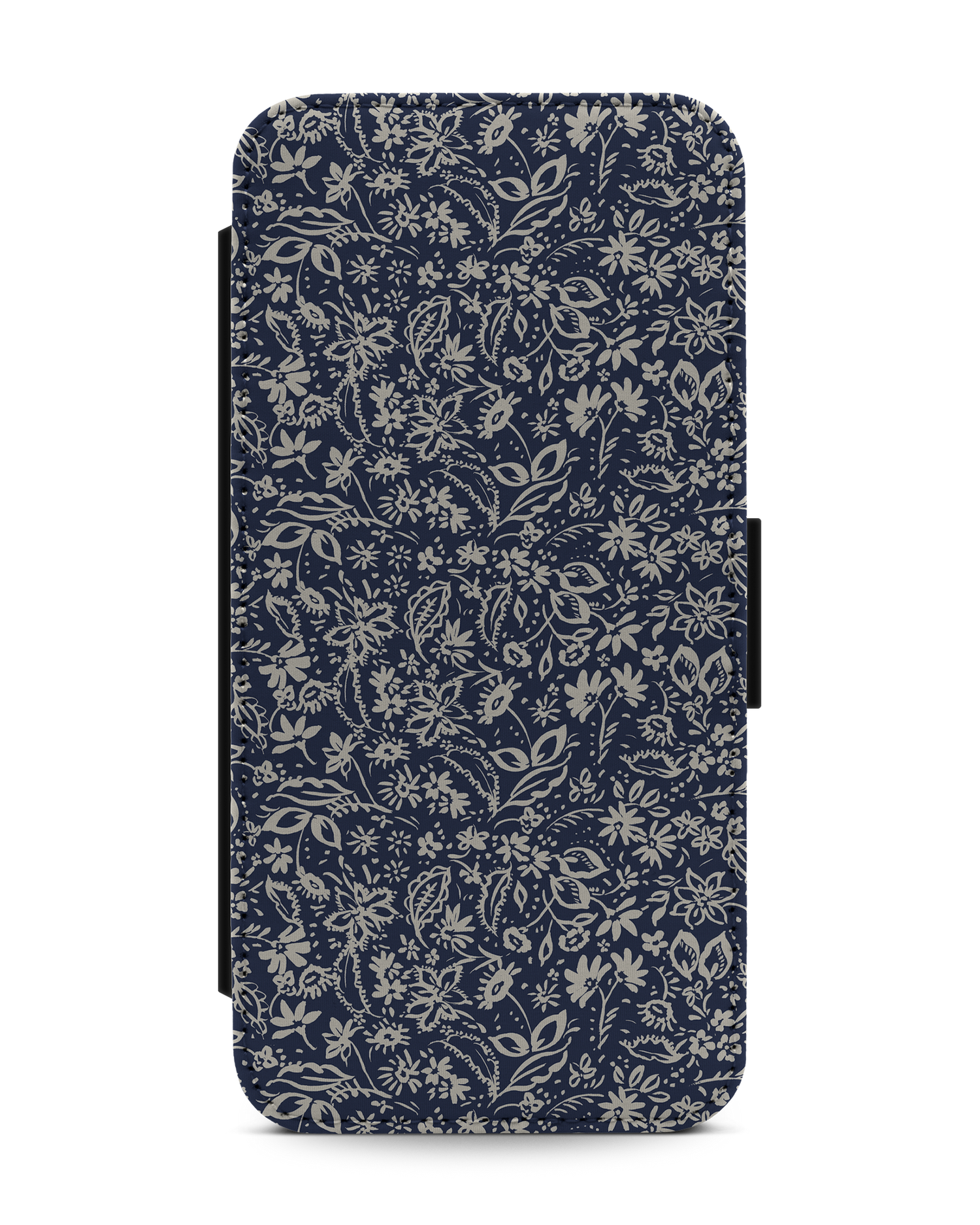 Ditsy Blue Paisley Wallet Phone Case Apple iPhone 13 Pro Max: Front View
