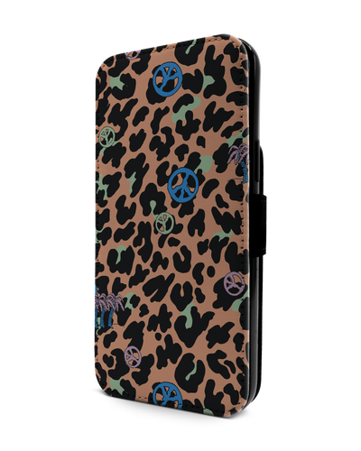 Leopard Peace Palms Wallet Phone Case Apple iPhone 13 Pro Max