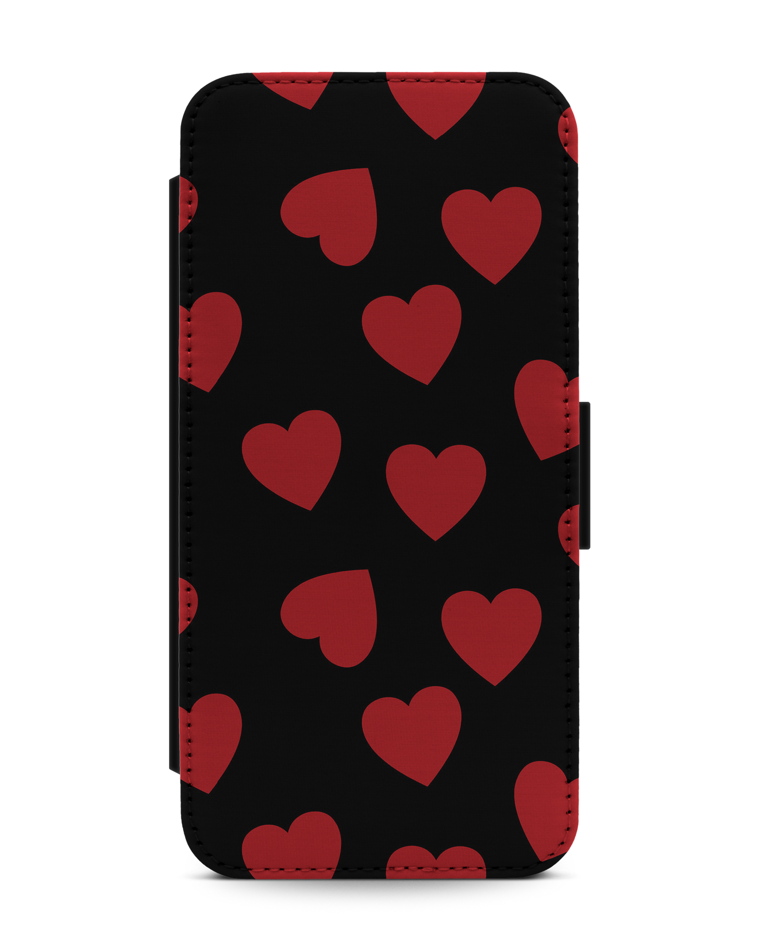 Repeating Hearts Wallet Phone Case Apple iPhone 13 Pro Max: Front View