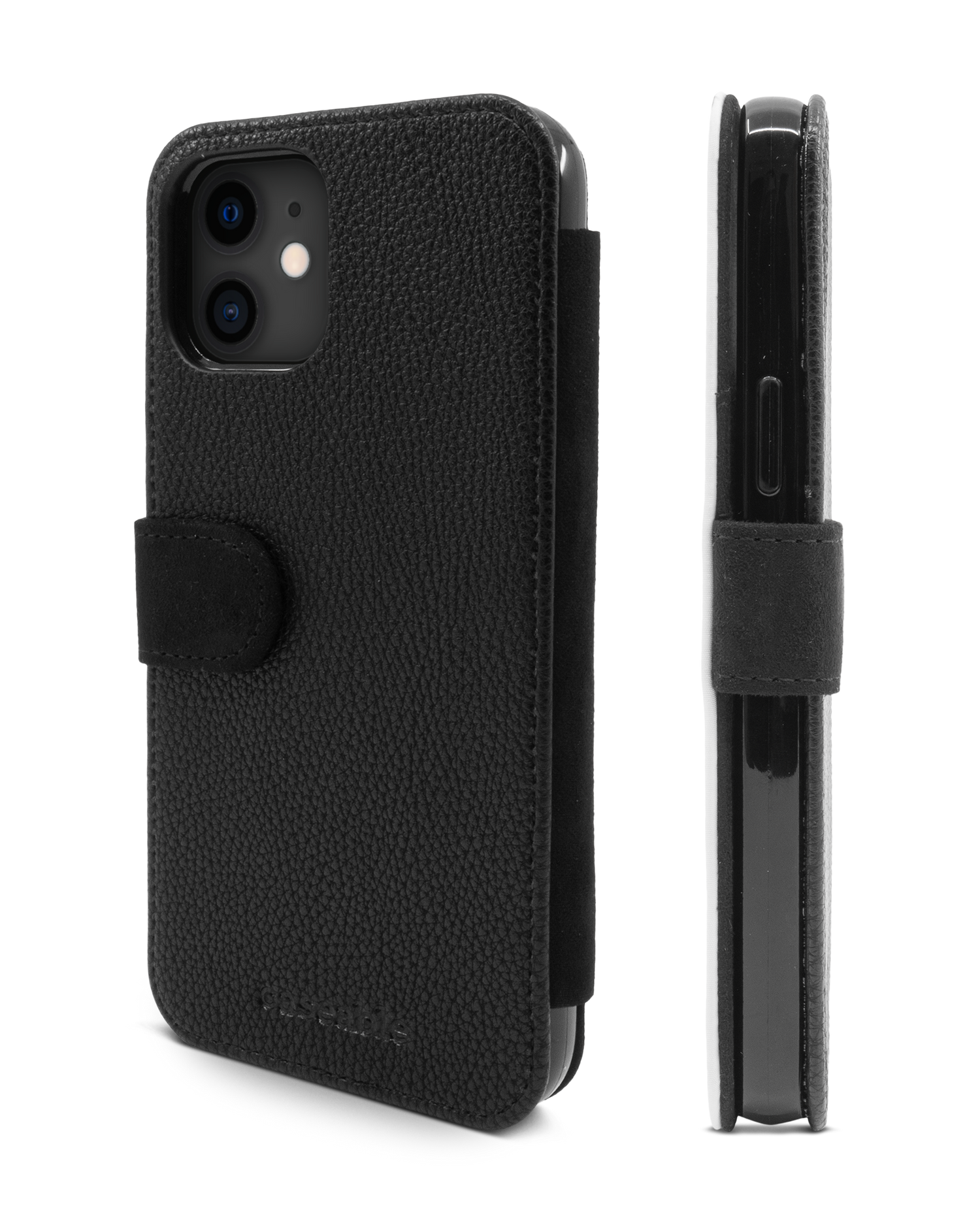 BLACK Wallet Phone Case Apple iPhone 12 mini: Side View