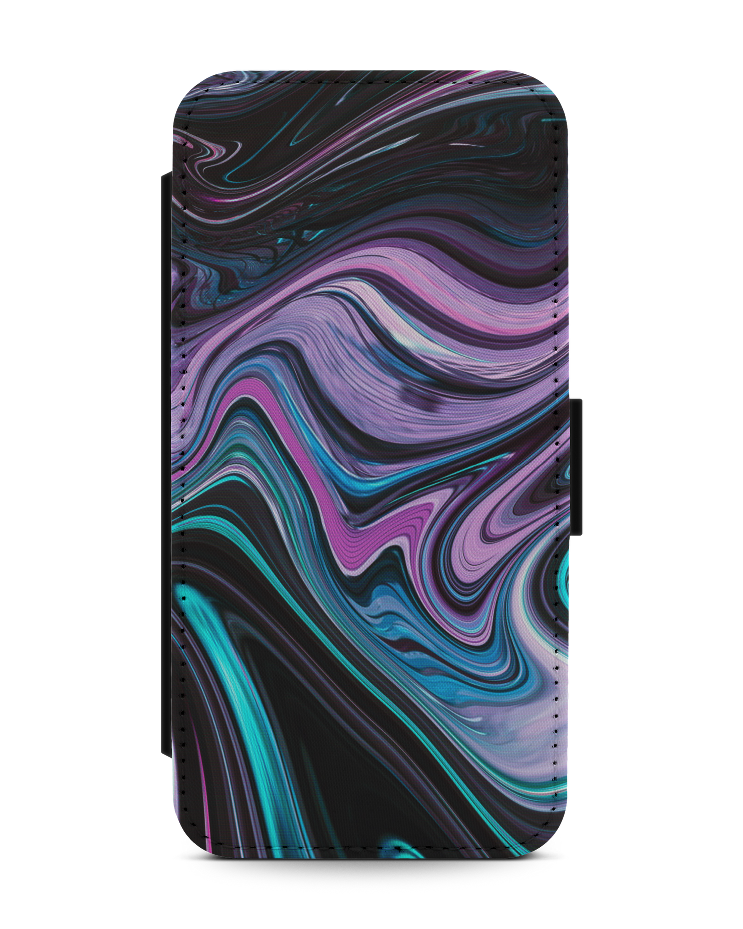 Digital Swirl Wallet Phone Case Apple iPhone 13: Front View
