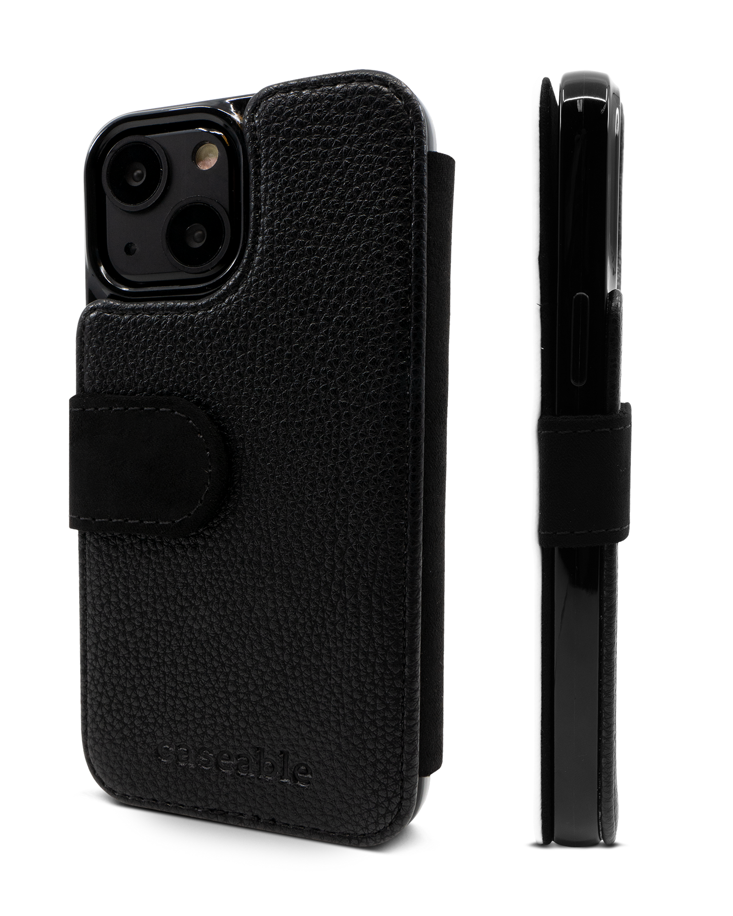 ISG Black Wallet Phone Case Apple iPhone 13: Side View
